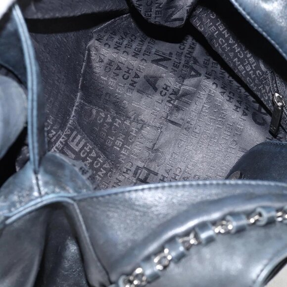 CHANEL Chain Hand Bag Lamb Skin Black Gold CC Auth PP536V - Picture 11 of 16